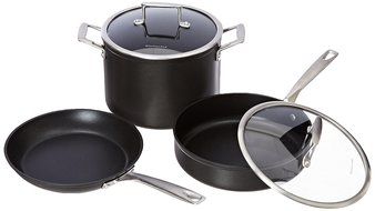 KitchenAid KCH260LCKM Professional Hard Anodized Nonstick 6.0-Quart Low Casserole with Lid Cookware - Black N15