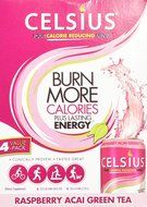 Celsius Drink Raspberry Acai Green Tea, 12 Fluid Ounce (Case of 4) N2