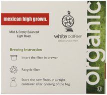 White Coffee Organic Single Serve Coffee, Mexican High Grown, 10 Count N5
