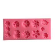 Yunko Leave and Flowers Cake Decoration Fondant Gum Paste Silicone Mold