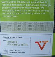 Verve Coffee Roasters "Beuna Vista" Dark Roast 12 oz. Bag Whole Bean N3