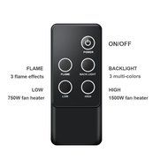 PuraFlame 36" Vivian Wall Mounted Curved Panel Electric Fireplace with Remote Control, 1500W, Black N4