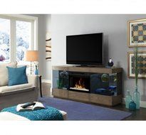 Dimplex Axel Electric Fireplace TV Stand with Acrylic in Raked Sand