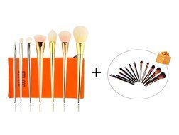 7+12 Pieces Makeup Brush Set Professional Metal Handle Foundation Blending Blush Concealer Eye Face Liquid Powder... N5