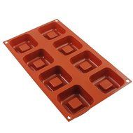 New Vermilion 8-Cavity Silicone Cake Chocolate Soap Mould Tool Candy Cookies Baking Mold Tray N8