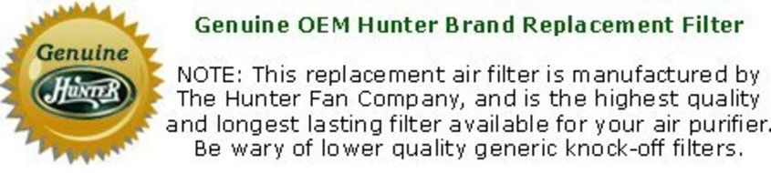 Hunter Replacement Air Filter 30963 for Hunter HEPAtech Air Purifiers.