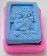 New Arrival! Design 299 Baby&amp;Mom Square Shape Silicone 3D Fondant Mold, Soap Mold,Cake Decoration Tool N2