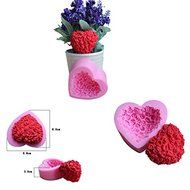 Dachun 3D Heart Rose Shaped Fondant Cake Chocolate Fondant Silicone Sugar Craft Molds, Mini