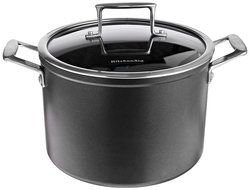 KitchenAid KCH260LCKM Professional Hard Anodized Nonstick 6.0-Quart Low Casserole with Lid Cookware - Black N19