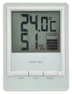 DRETEC digital thermo-hygrometer ' stasis ' white O-233WT