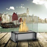 Gloss Black Paris Tabletop Ethanol Fuel Fireplace