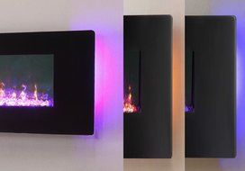 Firefly 16in-42-109C Wi-Fi Smart LED Wall Mounted Electric Fireplace with Bluetooth Speaker, Black, Extra Wide... N2