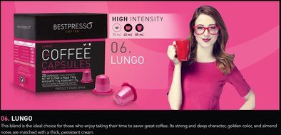 40 Bestpresso Nespresso Compatible Gourmet Coffee Capsules - Nespresso Pods Alternative: INTENSO Blend and LUNGO... N3