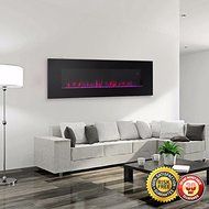 New Contemporary Electric Fireplace Black 50" Wall Mount Heater Multicolor flame N2