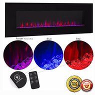 New Contemporary Electric Fireplace Black 50" Wall Mount Heater Multicolor flame N3