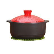 Qingsm High Temperature Resistance Ceramics Health Crock Pot (green lid) N3