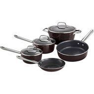 Tramontina Style 8-Piece Porcelain Enamel Non-stick Cookware Set, Conical Black Cherry