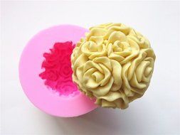 Design 240 The Rose Ball 3D Silicone Fondant Mold,Soap Mold, Cake Decoration Tool, Food Grade Material