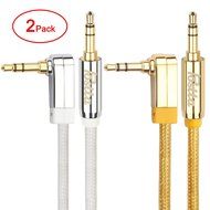 Postta 3.5MM Braided Stereo Audio cable(6 Feet)Dual-shielding Male to Male AUX Cable for car stereos,Smartphones... N5
