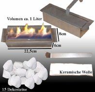 Gel + Ethanol Fire-Places Emily Deluxe Inclusive: 1 Adjustable Stainless-Steel Burner White