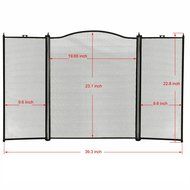 Amagabeli 3-panel Basic Wrought Iron Arch Fireplace Screen Iron Fire Screen Black Finish 30-inch High