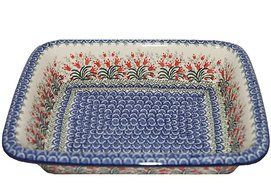 New Polish Pottery ROLLED EDGE BAKER Lasagna Pan Boleslawiec CA Pattern 1437