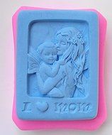 New Arrival! Design 299 Baby&amp;Mom Square Shape Silicone 3D Fondant Mold, Soap Mold,Cake Decoration Tool N4