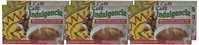 Caf&eacute; Indulgencia Mexican Hot Chocolate, 12 Count (Pack of 6) (Compatible with 2.0 Keurig Brewers) N5