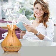 Aromatherapy Essential Oil Diffuser, AROFUME 400ml&nbsp;Ultrasonic Cool Mist Aroma Humidifier with Wood Grain, 4 Time... N2
