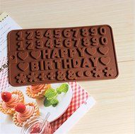 Cutoy Happy Birthday Letter and Number Design Silicone Cake Fondant Chocolete Jello Soap Candy Gum Paste Molds...