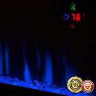 New Contemporary Electric Fireplace Black 50" Wall Mount Heater Multicolor flame N6