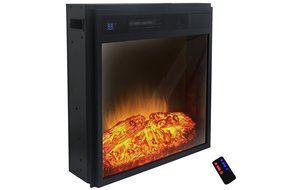 AKDY 23" Black Electric Firebox Fireplace Heater Insert W/Remote Azfl-EF05-23r N4