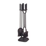 Contemporary 4 Piece Black Fireplace Tool Set