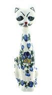 Polish Pottery Pansies Small Cat