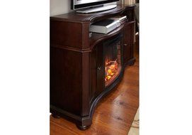 Merrill Media Electric Fireplace Heater Ventless Merlot Dark Wood Living / Bed Room TV Stand (Merlot) N4