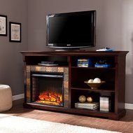 Upton Home Ennis 62-inch Espresso Bookshelf Electric Fireplace
