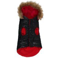 Puff Coat W/Hood Medium 15-16.5 -Pirate Black/Red N2