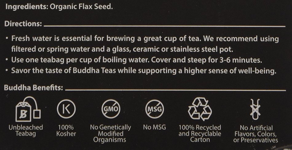 Flax Seed Tea - Organic Herbs - 18 Bleach Free Tea Bags N2