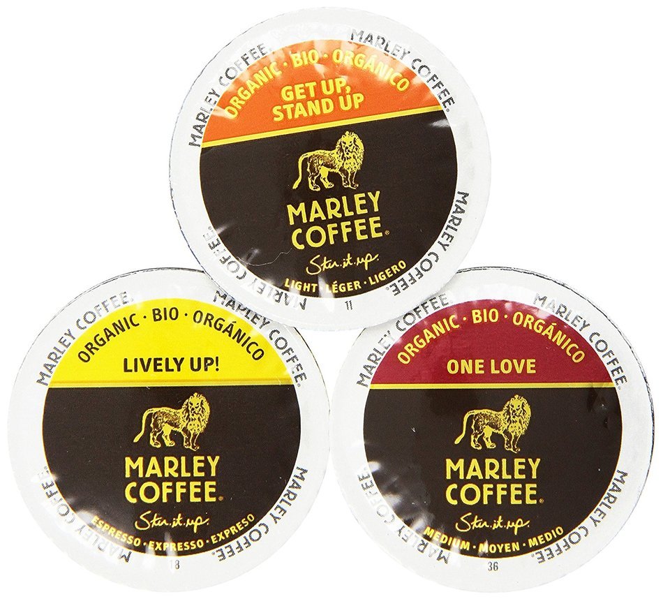 Marley Coffee Marley Mixer Single Serve Real Cup, Organic Variety Pack compatible with Keurig K-cup Brewers, 36... N3