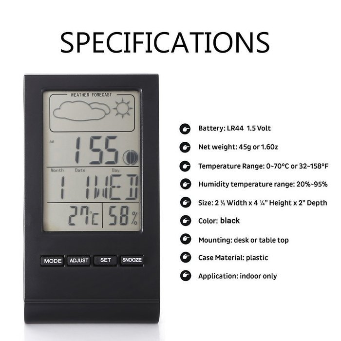 Leeko Digital Indoor Thermometer and Hygrometer - Large LCD Display Screen Temperature Monitor Humidity Meter... N3