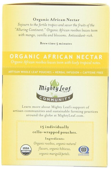 Mighty Leaf Herbal Tea, Organic African Nectar, 15 Pouches (Pack of 3) N2