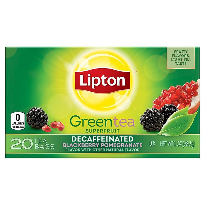 Lipton Green Tea Superfruit, Decaffeinated Blackberry Pomegranate 20 ct N4