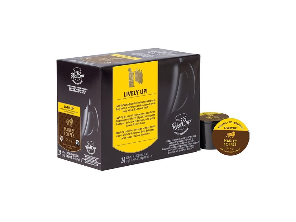 Marley Coffee, Lively Up!, Organic Espresso Roast, 24 Single Serve RealCups N4