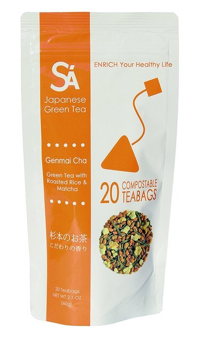 SA Japanese Green Tea Genmai Cha Teabags, 20-Count (Pack of 3)