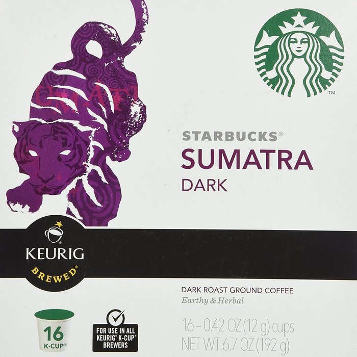 Starbucks Sumatra Dark Roast Coffee Keurig K-Cups, 16 Count N2
