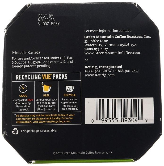 Green Mountain Coffee Half-Caff, Vue Packs for Keurig Vue Brewers (32 Vue Packs) N3