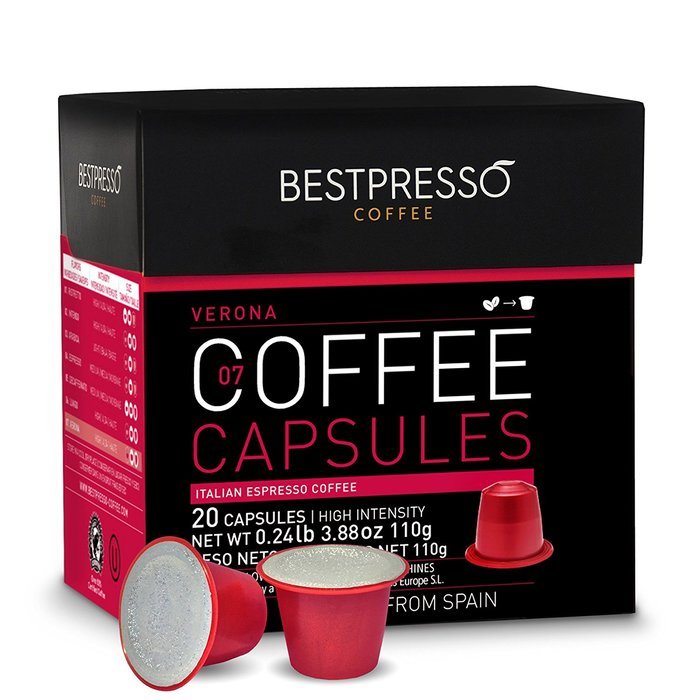 40 Bestpresso Nespresso Compatible Gourmet Coffee Capsules - Nespresso Pods Alternative: RISTRETTO Blend and VERONA... N2