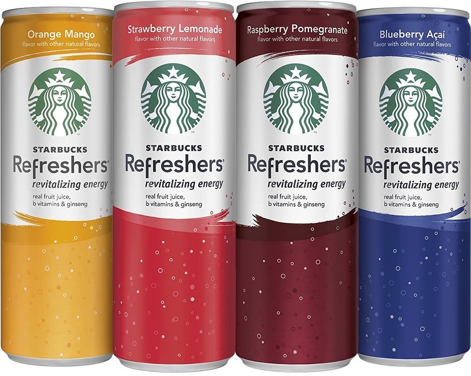 Starbucks Refreshers, 4 Flavor Variety Pack, 12 Ounce Slim Cans, 12 Pack