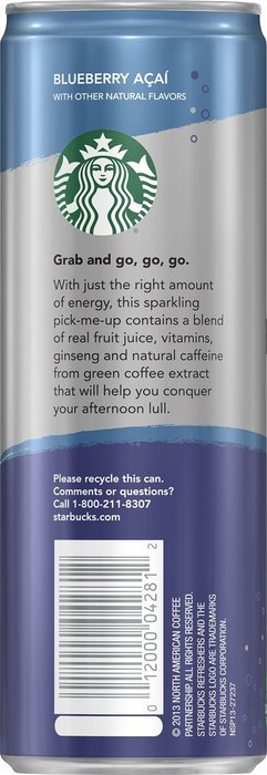 Starbucks Refreshers, 4 Flavor Variety Pack, 12 Ounce Slim Cans, 12 Pack N3