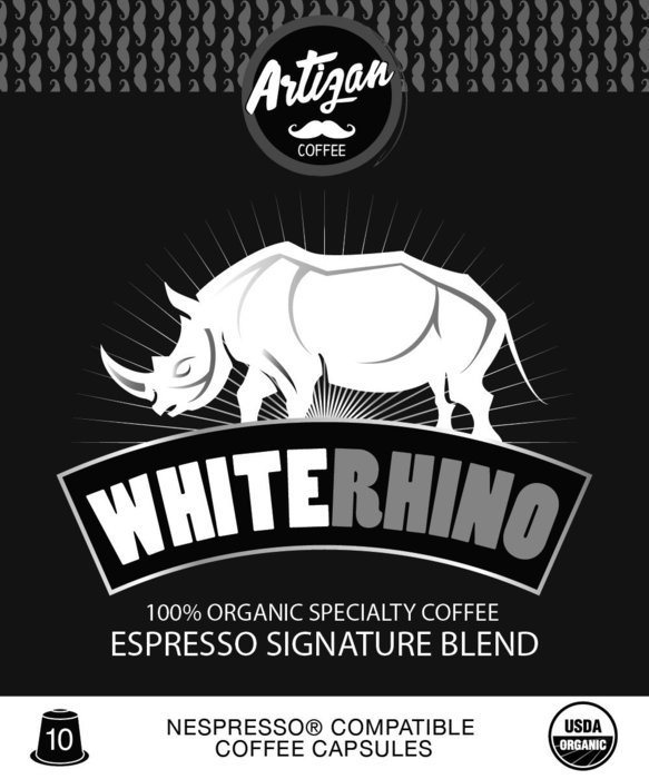 100% USDA Certified Organic Coffee - Nespresso Compatible Capsules - White Rhino Espresso Signature Blend (10... N3